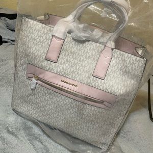 Extra Large pink Michael Kors tote bag